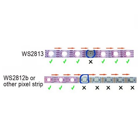 Світлодіодна стрічка RGB SMD5050, WS2813 (чорна, з управлінням, IP65, 5 В, 60 діодів/м, 1 м) Прев'ю 2