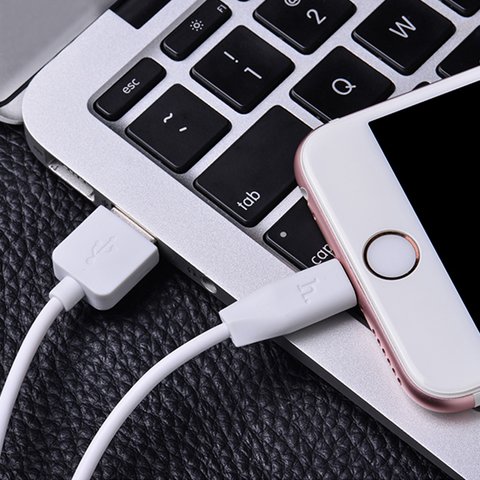 USB кабель Hoco X1, USB тип-A, Lightning, 100 см, 2 A, белый, #6957531032007 Превью 1