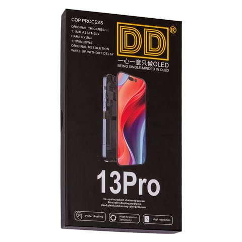 Дисплей для iPhone 13 Pro, чорний, з рамкою, High Copy, без