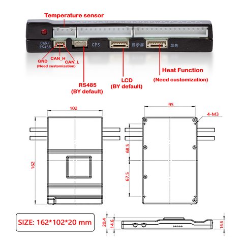 BMS Controller JIKONG JK-BD6A20S15P, (150 A, for LiFePO4/Li-ion/LTO batteries) Preview 3