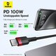 USB кабель Baseus Cafule, 2xUSB тип-C, 200 см, 100 Вт, черный, красный, в нейлоновой оплетке, 2 шт., #P10318306003-01 Превью 3