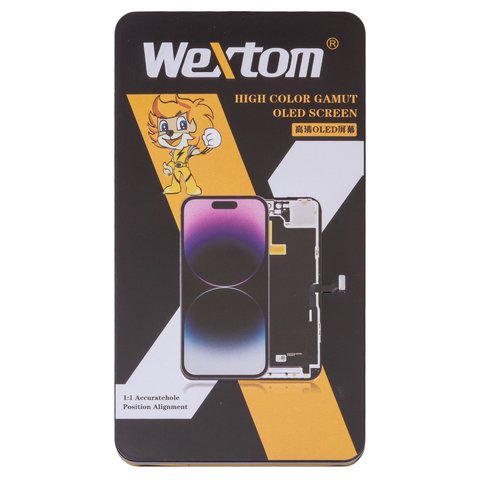 Pantalla LCD Wextom puede usarse con iPhone 16, negro, con marco, HC, sin error, (OLED) soft, diagnosable Vista previa  2