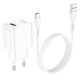 Adaptador de red Hoco C98A, 18 W, Quick Charge, blanco, con cable USB Tipo-C, 1 puerto, #6931474766878 Vista previa  1