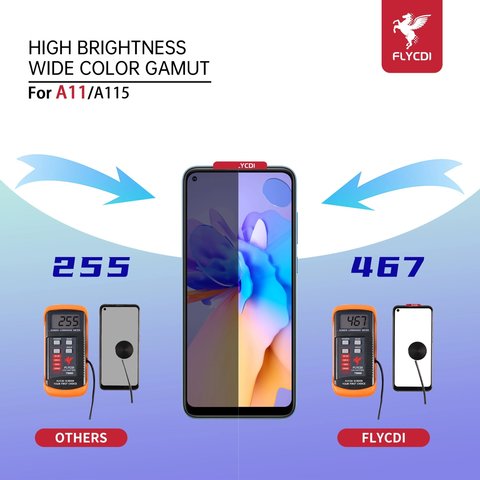 Pantalla LCD puede usarse con Samsung A115 Galaxy A11, M115 Galaxy M11, negro, con marco, FLYCDI Vista previa  2
