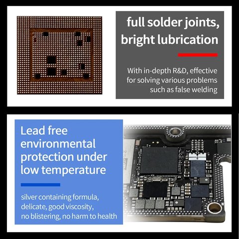 Pasta BGA Aixun AX-SP138M, Sn 42%, Bi 58%, 138 °C, 50 g Vista previa  3