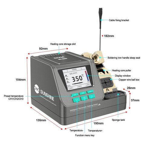 Estación de soldadura Sunshine H3, digital, 80 W Vista previa  7