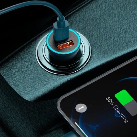 Cargador Baseus Golden Contactor Pro, gris, Quick Charge, 40 W, 5 A, 2 puertos, 12-24 V, #CCJD-0G Vista previa  1