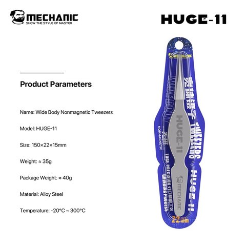 Pinzas para smd Mechanic Huge-11, recta, no magnético Vista previa  6