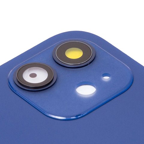 Задня панель корпуса для iPhone 12, синя, із склом камери, small hole Прев'ю 1