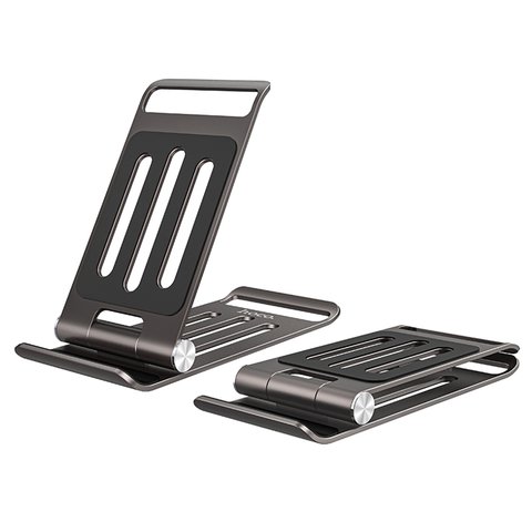 Держатель Hoco PH49, раскладной, портативный, настольный, серый, металл, #6931474771735 Превью 1