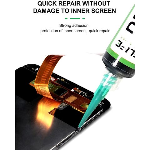 Клей RELIFE RL-035A, полиуретановый, прозрачный, для приклеивания задних крышек, для дисплейных рамок, 30 мл Превью 2