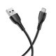 USB кабель Borofone BX51, USB тип-A, micro-USB тип-B, 100 см, 2 A, чорний, #6931474743916 Прев'ю 2