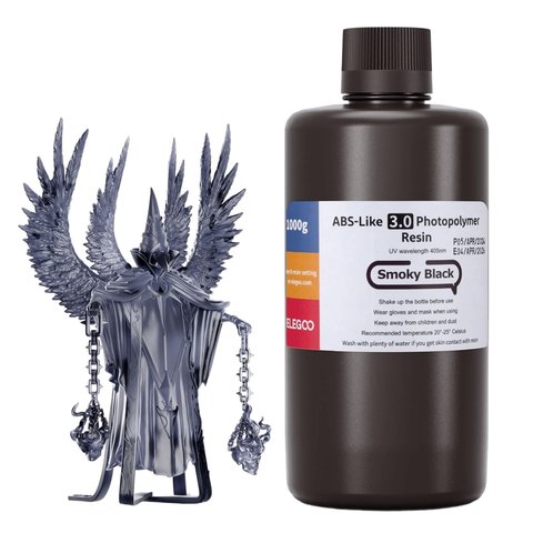Фотополімерна смола для 3D-принтера ELEGOO ABS-подібна 3.0, Smoky Black, 1 кг Прев'ю 2